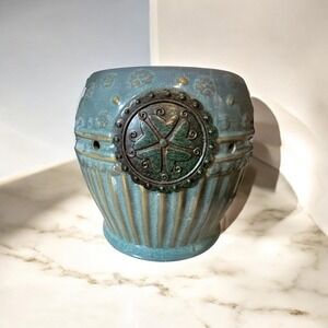 SCENTSY VICTORIA (Teal w/ Flower Seal) Full-Size Wax Warmer RETIRED *MISSING TOP